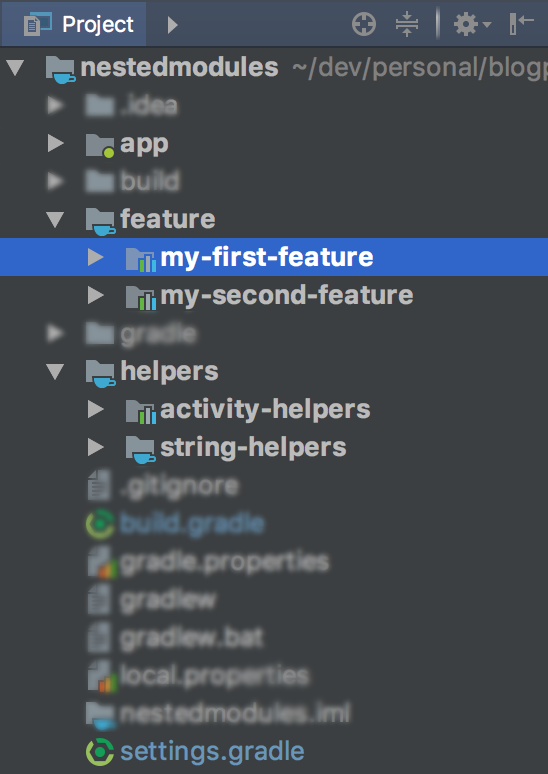 Nested Module Structure in Android Studio